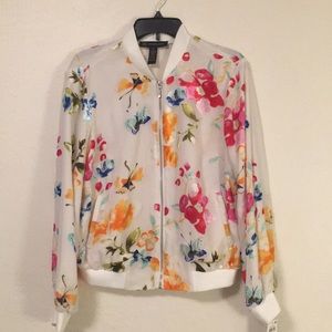 I.N.C Floral Bomber Jacket!